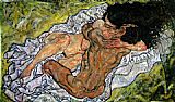 Egon Schiele Famous Paintings - The Embrace The Loving